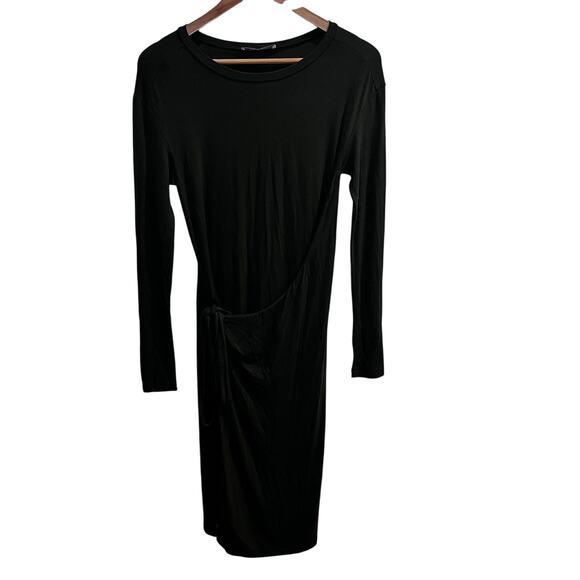MaxMara Dresses & Skirts - MaxMara Bodywear‎ Wrap Dress Womens Small Olive Jersey Long Sleeve Midi Italy